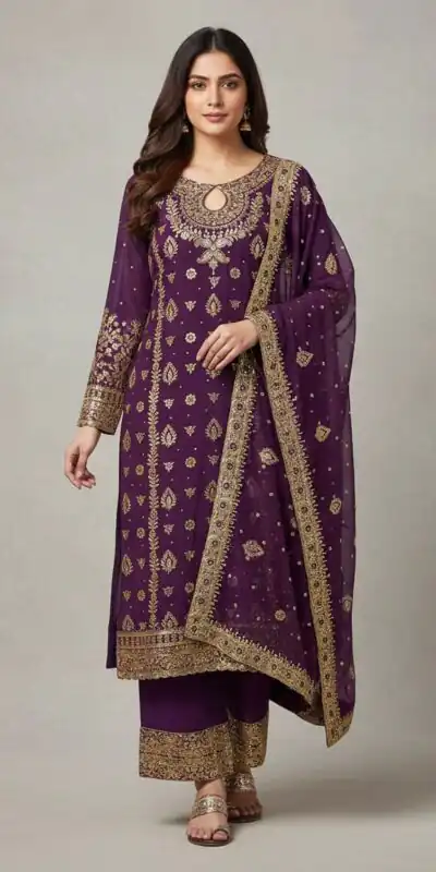 Wine Faux Georgette Sequence Work Salwar Suit | Jump Suits, Salwar suit, Casual Suits, Creative suits, Designer Suits, Palazzo Suits, Party Wear Suits, Patiala Suits, Straight Suits