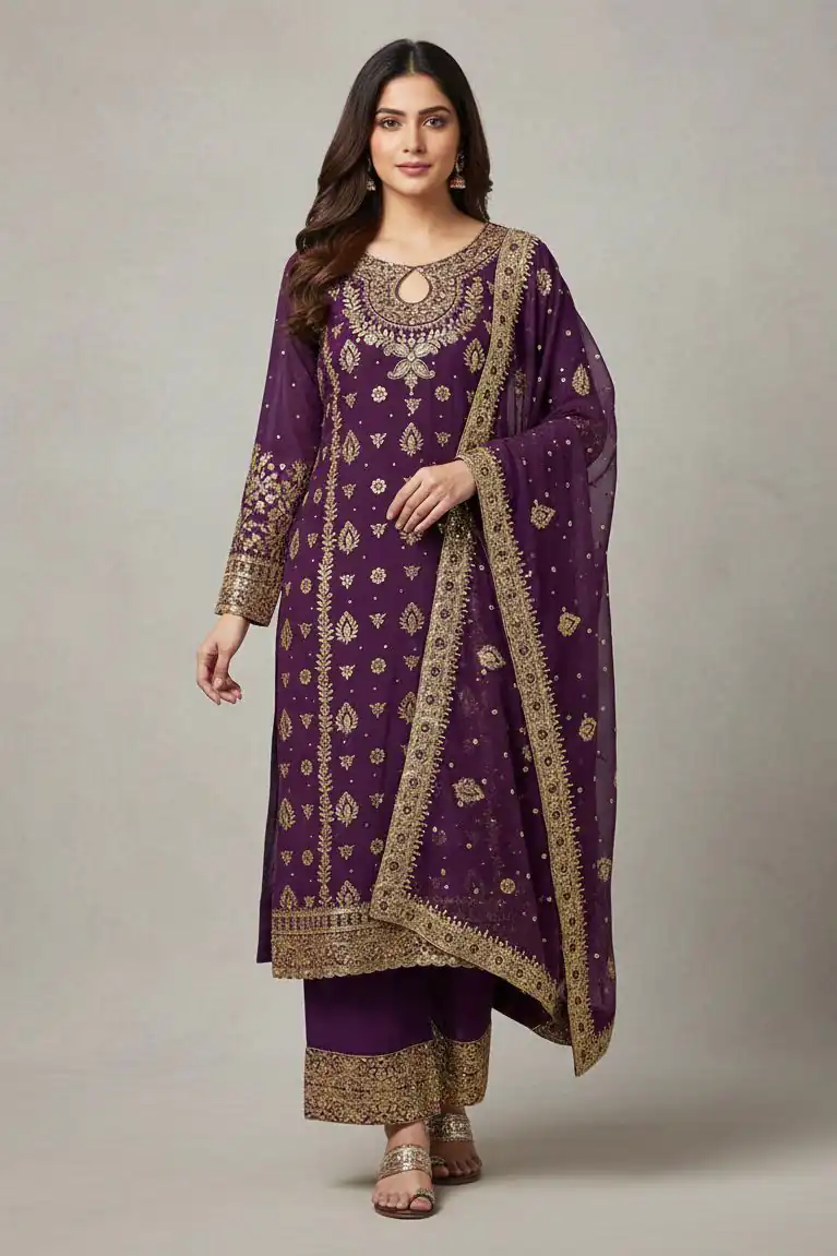 Wine Faux Georgette Sequence Work Salwar Suit | Jump Suits, Salwar suit, Casual Suits, Creative suits, Designer Suits, Palazzo Suits, Party Wear Suits, Patiala Suits, Straight Suits
