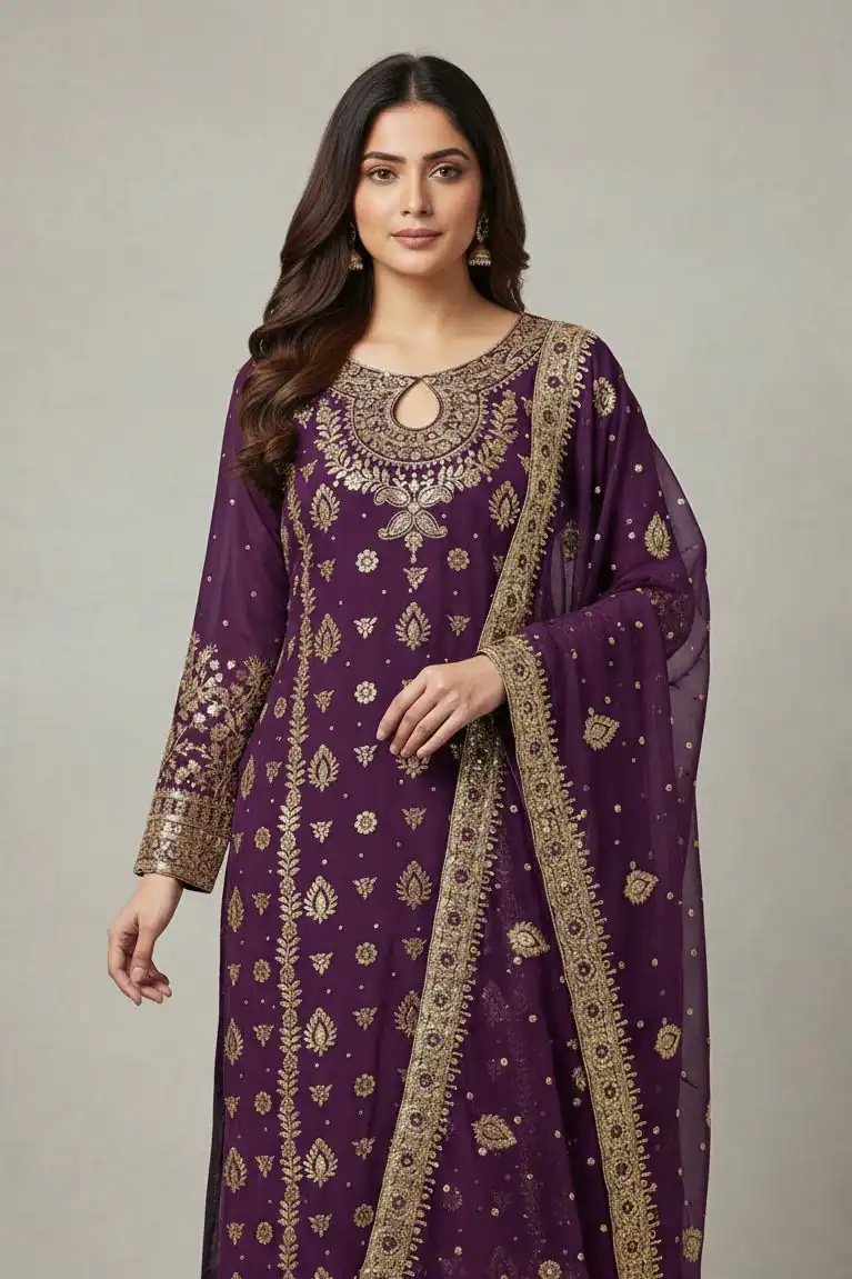 Wine Faux Georgette Sequence Work Salwar Suit | Jump Suits, Salwar suit, Casual Suits, Creative suits, Designer Suits, Palazzo Suits, Party Wear Suits, Patiala Suits, Straight Suits