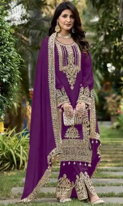 Wine Faux Georgette Sequins Work Salwar Suit | Jump Suits, Tops & Bottoms, Track Suits, Salwar suit, Casual Suits, Creative suits, Designer Suits, Palazzo Suits, Party Wear Suits, Patiala Suits, Straight Suits, Trendy Wear