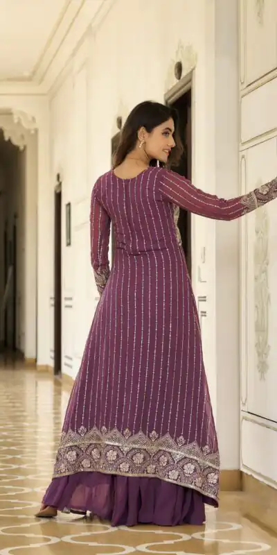 Wine Fox Georgette Embroidery Work Lehenga Choli | Lehenga, Bollywood Lehenga, Creative Lehenga, Designer Lehenga, Embroidered Lehenga, Party Wear Lehenga