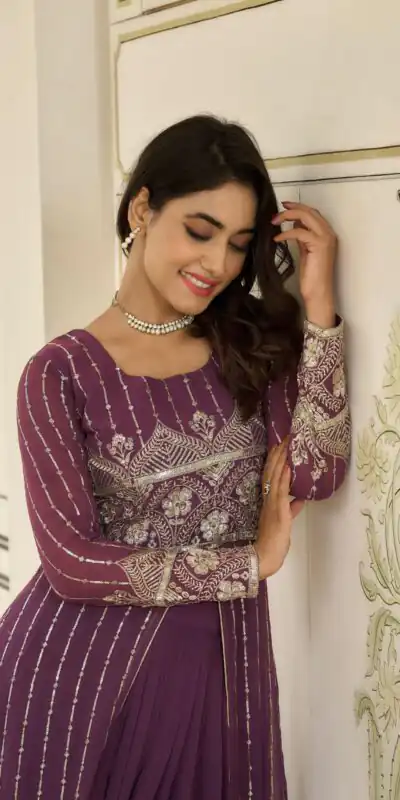 Wine Fox Georgette Embroidery Work Lehenga Choli | Lehenga, Bollywood Lehenga, Creative Lehenga, Designer Lehenga, Embroidered Lehenga, Party Wear Lehenga