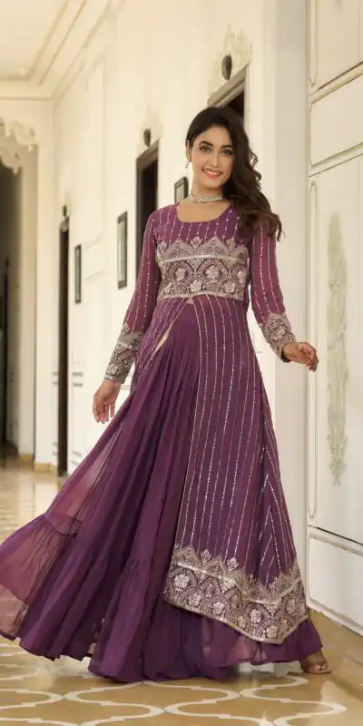 Wine Fox Georgette Embroidery Work Lehenga Choli | Lehenga, Bollywood Lehenga, Creative Lehenga, Designer Lehenga, Embroidered Lehenga, Party Wear Lehenga