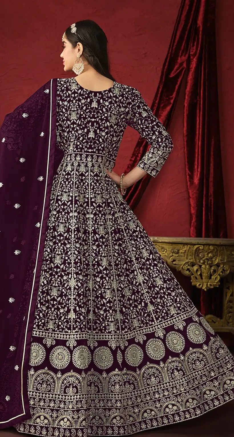 Wine Georgette Embroidery Salwar Suit | Salwar suit, Casual Suits, Creative suits, Designer Suits, Palazzo Suits, Party Wear Suits, Patiala Suits, Straight Suits