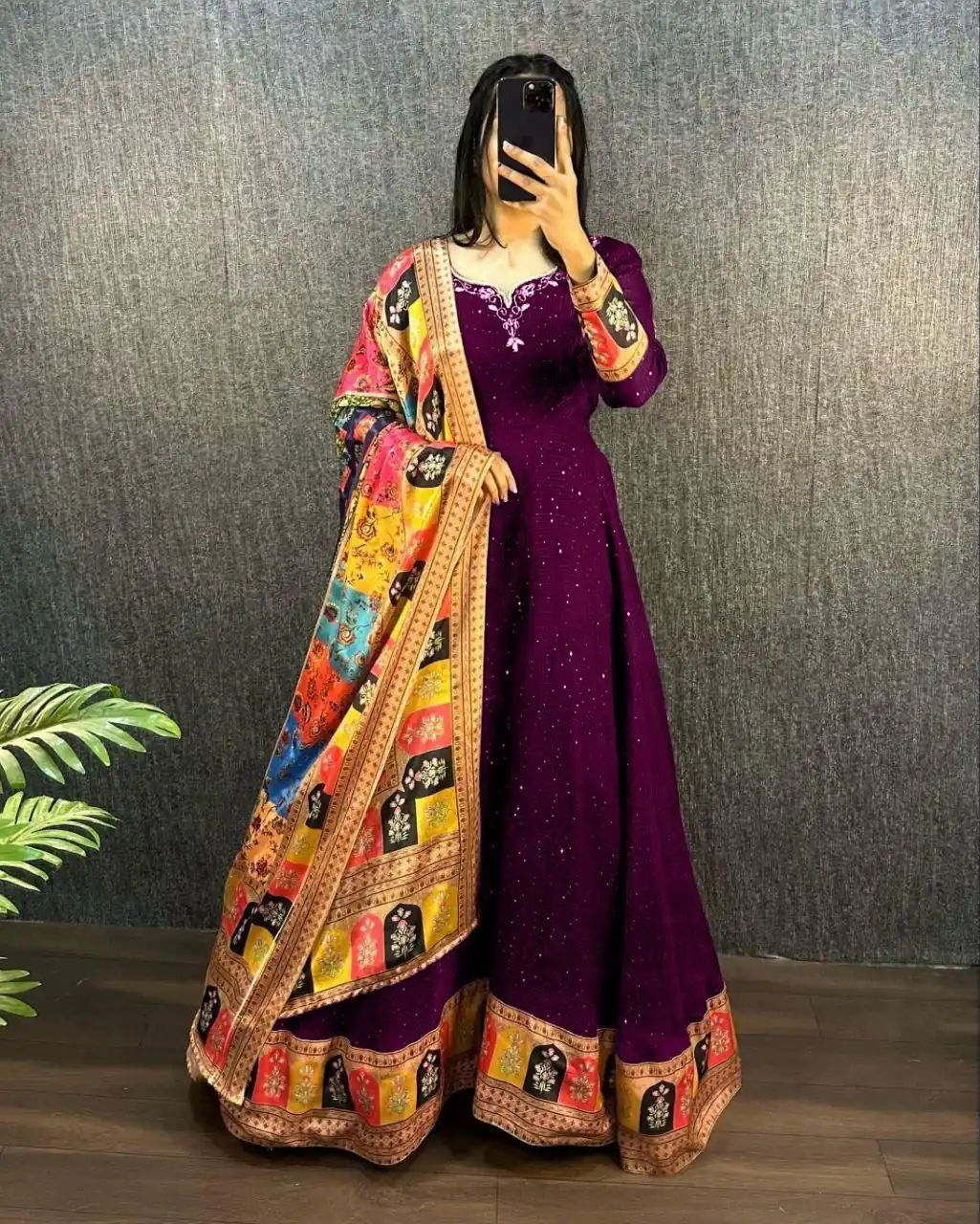 Wine Georgette Wide Sequence Work Anarkali Gown | Gowns, Bollywood Gowns, Creative Gowns, Designer Gowns, Embroidered Gowns, Party Wear Gowns, Straight Suits
