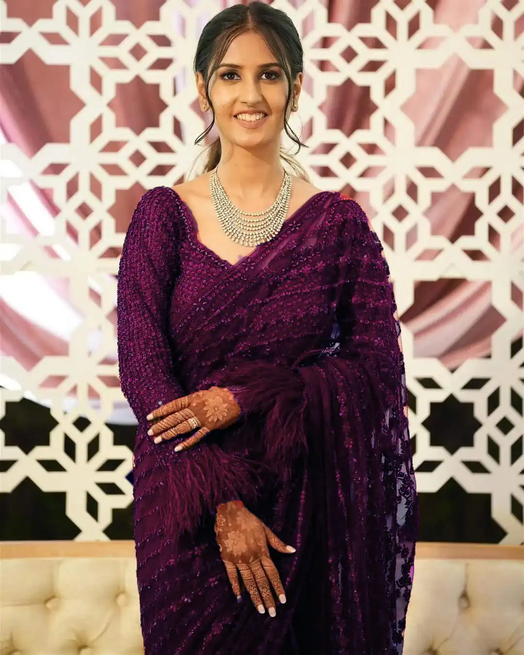 Wine Mono Net Sequins Embroidery Work Saree | Sarees, Bollywood Sarees, Creative Sarees, Designer Sarees, Embroidered Sarees, Ethnic Saree, Modern Digital sarees, Party Wear Sarees