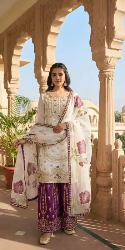 Wine Organza Silk Digital Print Embroidery Salwar Suit | Jump Suits, Salwar suit, Casual Suits, Creative suits, Designer Suits, Palazzo Suits, Party Wear Suits, Patiala Suits, Straight Suits
