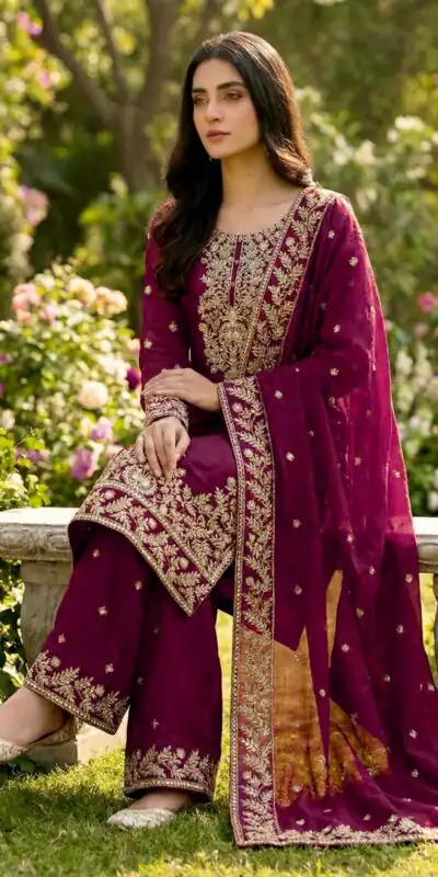 Wine Organza Silk With Sequence Work Salwar Suit | Jump Suits, Salwar suit, Casual Suits, Creative suits, Designer Suits, Palazzo Suits, Party Wear Suits, Patiala Suits, Straight Suits