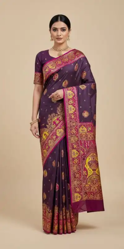 Wine Paithani Silk Border Lace Work Saree | Sarees, Bollywood Sarees, Creative Sarees, Designer Sarees, Embroidered Sarees, Ethnic Saree, Modern Digital sarees, Party Wear Sarees