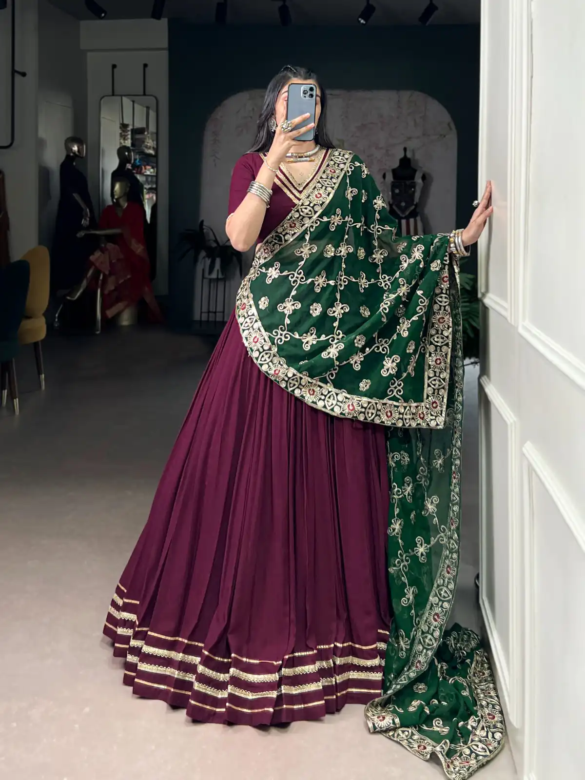 Wine Rayon Embroidery Sequins Lehenga Choli | Lehenga, Bollywood Lehenga, Creative Lehenga, Designer Lehenga, Embroidered Lehenga, Party Wear Lehenga