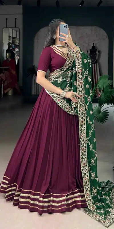 Wine Rayon Embroidery Sequins Lehenga Choli | Lehenga, Bollywood Lehenga, Creative Lehenga, Designer Lehenga, Embroidered Lehenga, Party Wear Lehenga