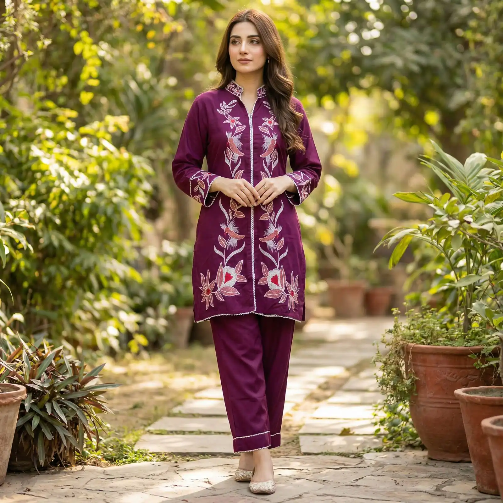 Wine Rayon With Embroidery Work Kurti | Kurti, Bollywood Kurti, Creative Kurtis, Designer Kurti, Party Wear Kurti, Selfie Kurti