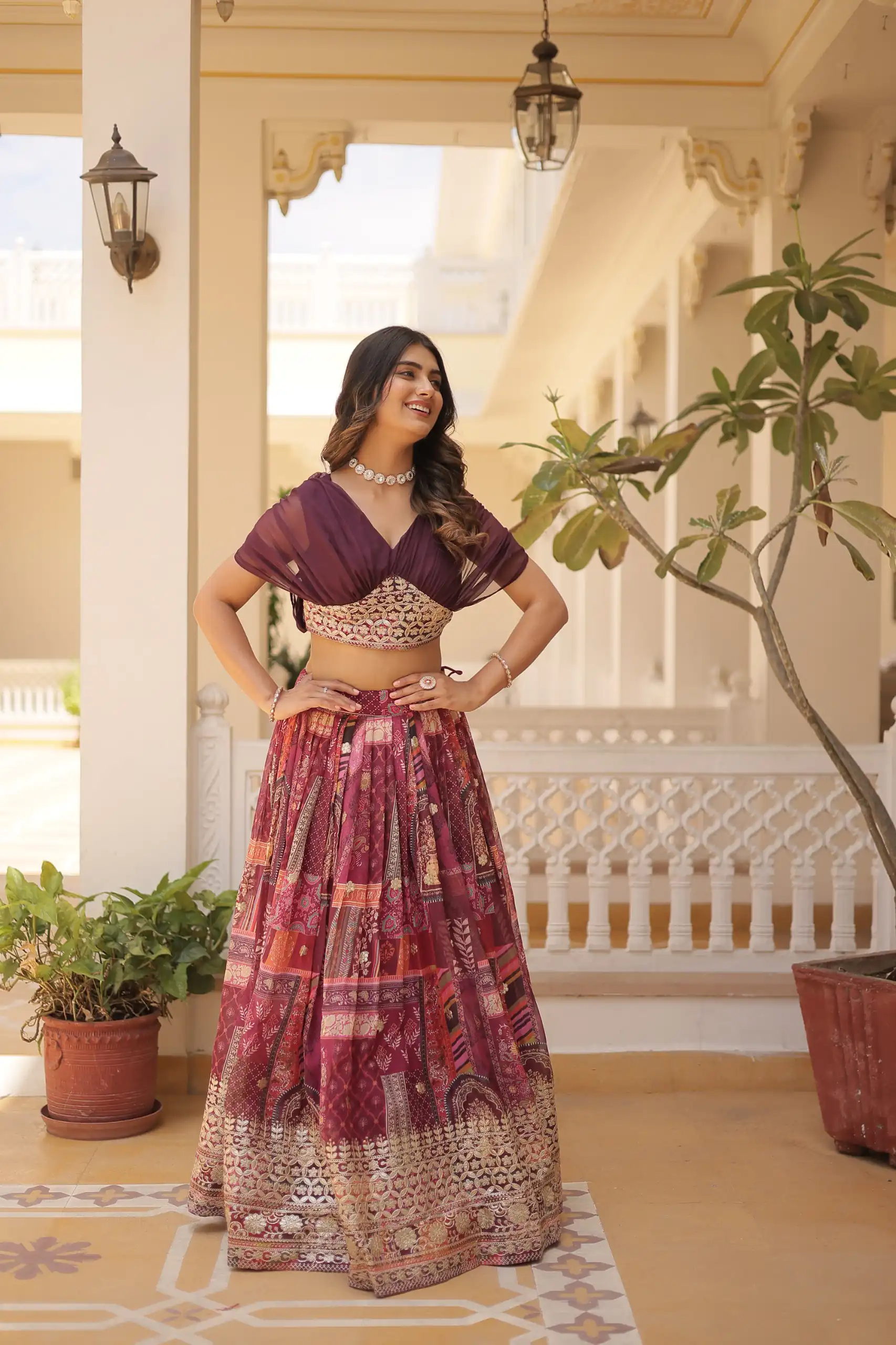 Wine Russian Silk Embroidery Work Lehenga Choli | Lehenga, Bollywood Lehenga, Creative Lehenga, Designer Lehenga, Embroidered Lehenga, Party Wear Lehenga