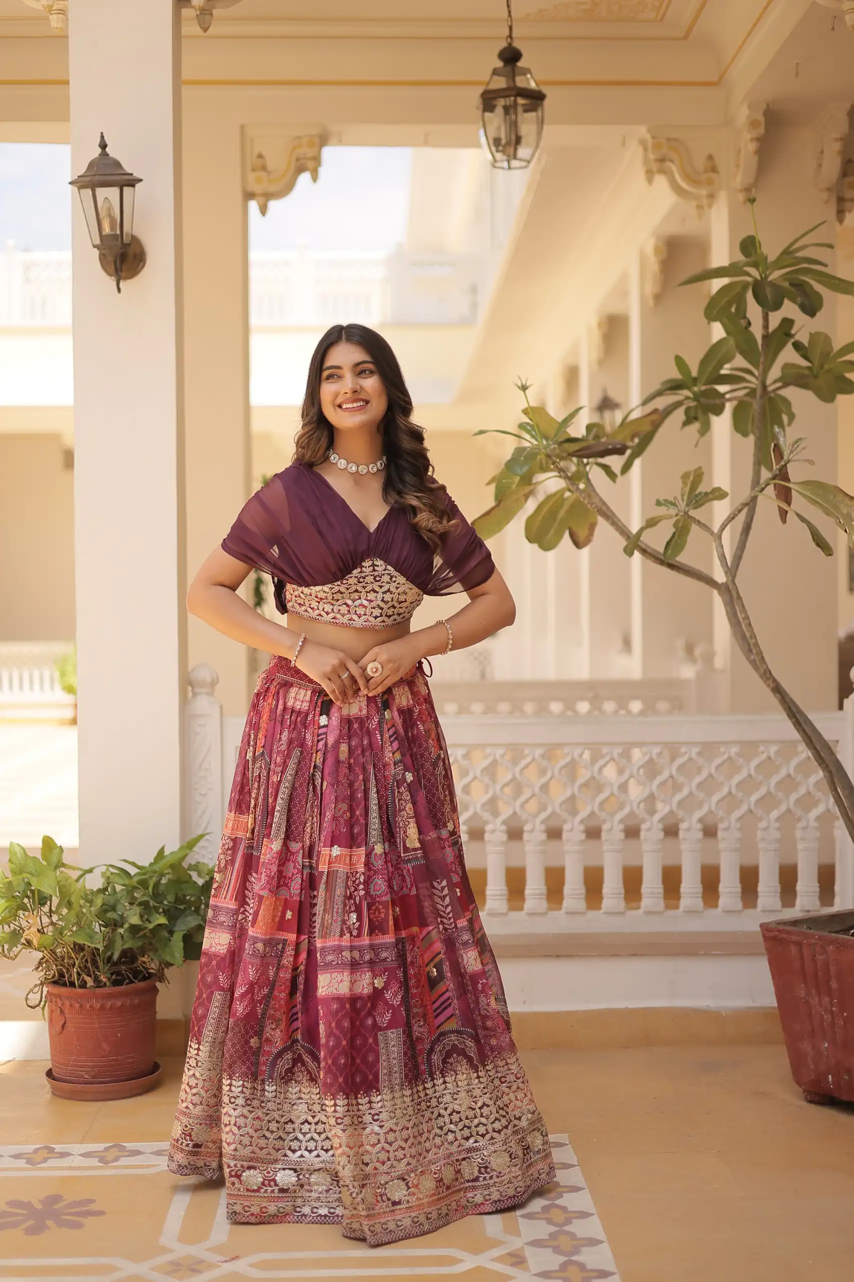 Wine Russian Silk Embroidery Work Lehenga Choli | Lehenga, Bollywood Lehenga, Creative Lehenga, Designer Lehenga, Embroidered Lehenga, Party Wear Lehenga