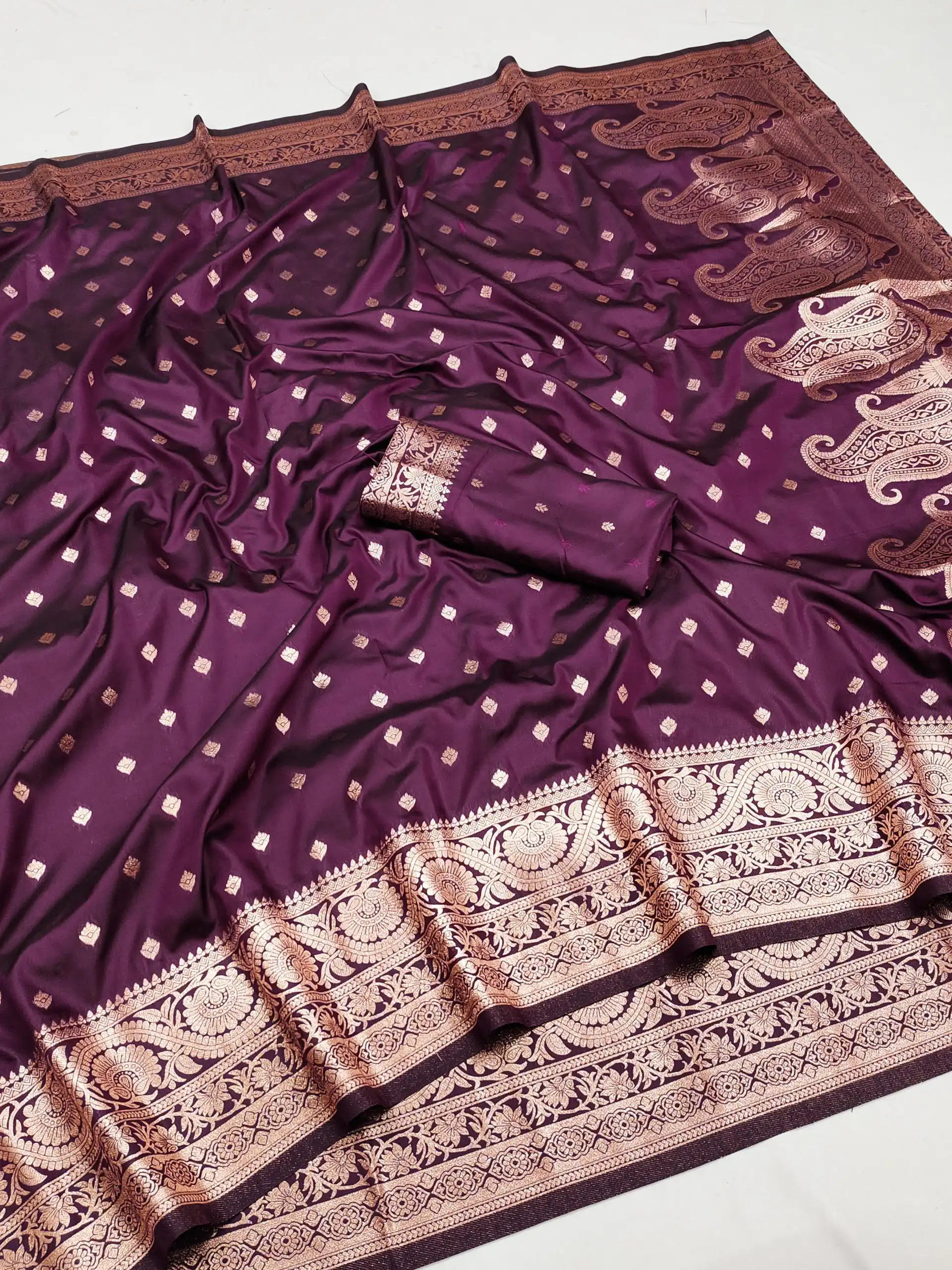 Wine Soft Banarasi Silk Zari Lace Work Saree | Sarees, Bollywood Sarees, Creative Sarees, Designer Sarees, Embroidered Sarees, Ethnic Saree, Modern Digital sarees, Party Wear Sarees