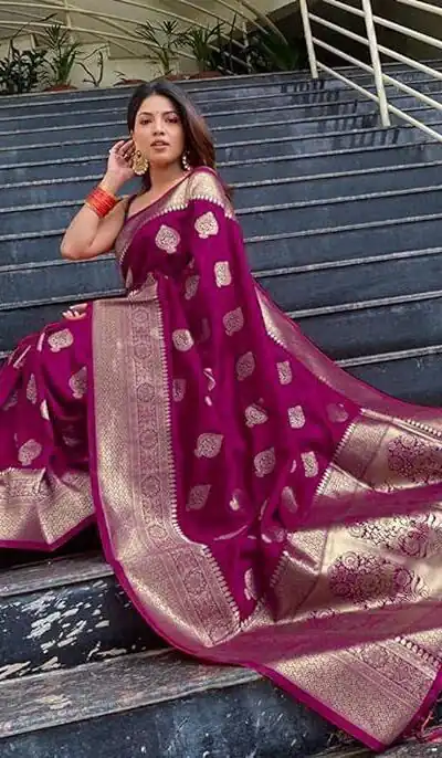 Wine Soft Lichi Jacquard Rich Pallu Saree | Sarees, Bollywood Sarees, Creative Sarees, Designer Sarees, Embroidered Sarees, Ethnic Saree, Modern Digital sarees, Party Wear Sarees