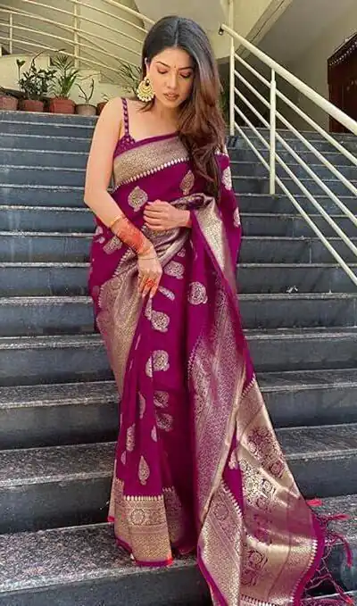 Wine Soft Lichi Jacquard Rich Pallu Saree | Sarees, Bollywood Sarees, Creative Sarees, Designer Sarees, Embroidered Sarees, Ethnic Saree, Modern Digital sarees, Party Wear Sarees