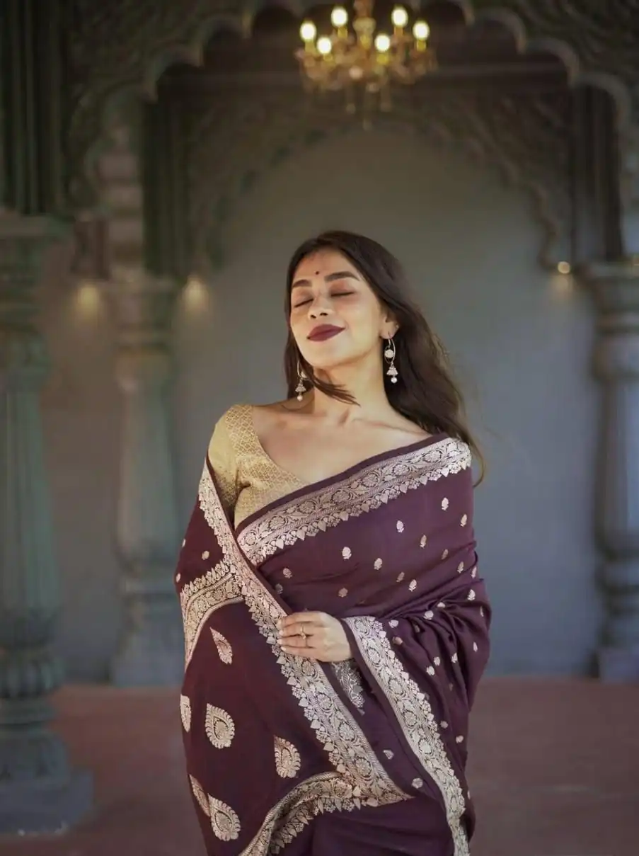 Wine Soft Lilan Slab Weaving Work Saree | Sarees, Bollywood Sarees, Creative Sarees, Designer Sarees, Embroidered Sarees, Ethnic Saree, Modern Digital sarees, Party Wear Sarees