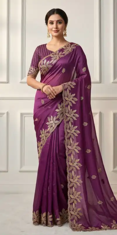 Wine Soft Organza Silk With Sequins Work Saree | Sarees, Bollywood Sarees, Creative Sarees, Designer Sarees, Embroidered Sarees, Ethnic Saree, Modern Digital sarees, Party Wear Sarees