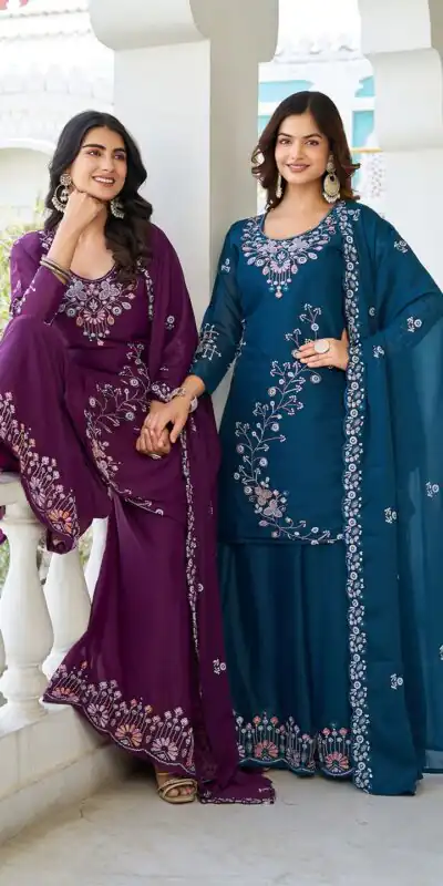Wine Star Georgette With Embroidery Work Salwar Suit | Jump Suits, Salwar suit, Casual Suits, Creative suits, Designer Suits, Palazzo Suits, Party Wear Suits, Patiala Suits, Straight Suits