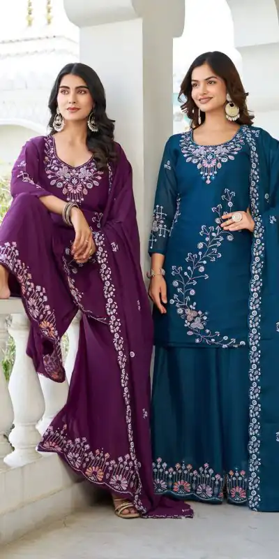 Wine Star Georgette With Embroidery Work Salwar Suit | Jump Suits, Salwar suit, Casual Suits, Creative suits, Designer Suits, Palazzo Suits, Party Wear Suits, Patiala Suits, Straight Suits