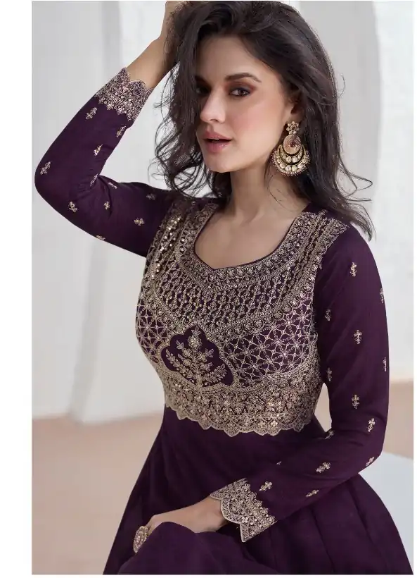 Wine Vichitra Embroidery Lace Work Salwar Suit | Jump Suits, Salwar suit, Casual Suits, Creative suits, Designer Suits, Palazzo Suits, Party Wear Suits, Patiala Suits, Straight Suits