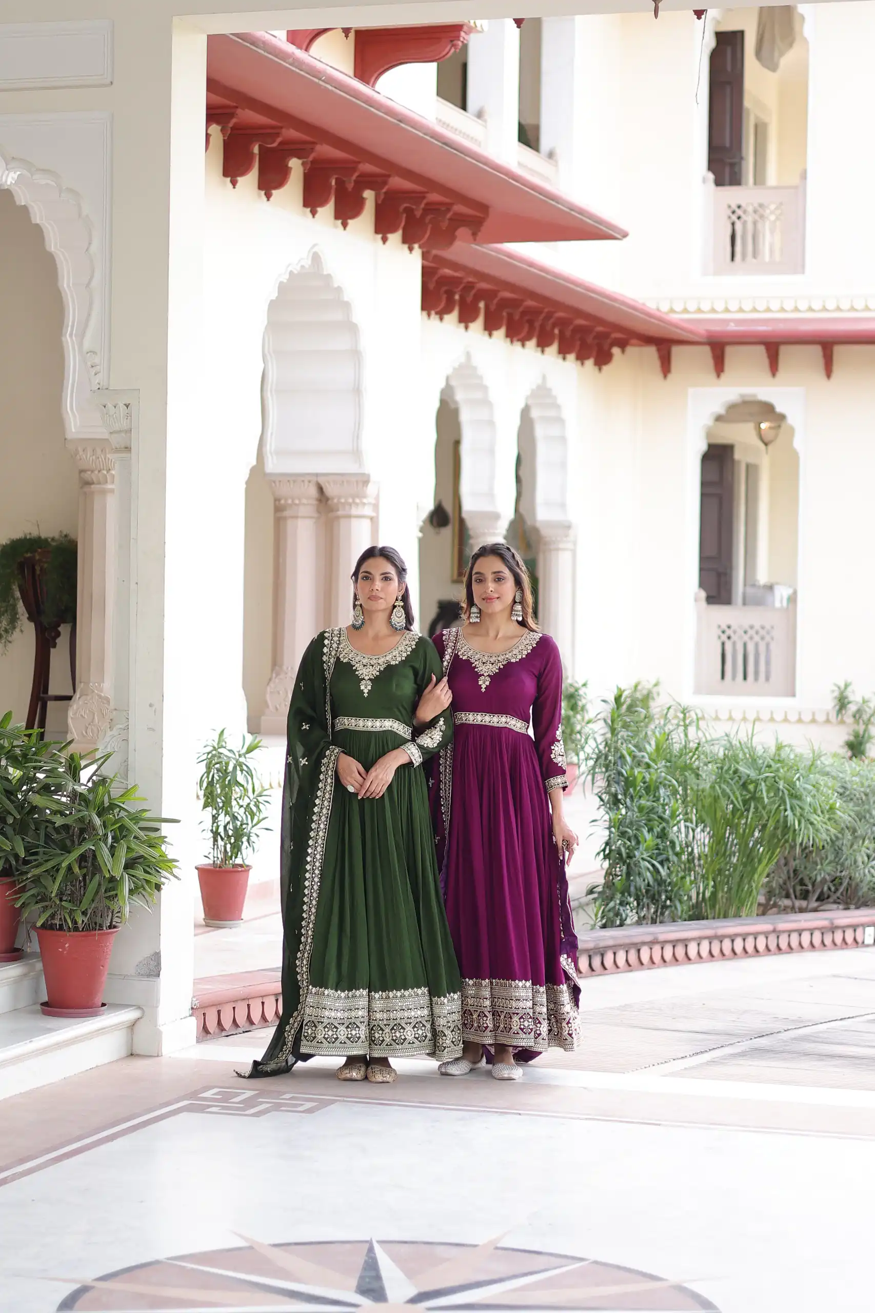Wine Vichitra Silk Embroidery Sequins Work Gown | Gowns, Bollywood Gowns, Creative Gowns, Designer Gowns, Embroidered Gowns, Party Wear Gowns