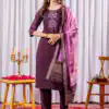 Wine Viscose Silk Thread Embroider Work Salwar Suit | Jump Suits, Salwar suit, Casual Suits, Creative suits, Designer Suits, Palazzo Suits, Party Wear Suits, Patiala Suits, Straight Suits