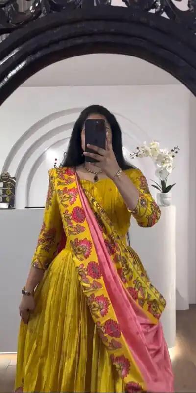 Yellow Chant Crepe Print Lehenga Choli | Lehenga, Bollywood Lehenga, Creative Lehenga, Designer Lehenga, Embroidered Lehenga, Party Wear Lehenga