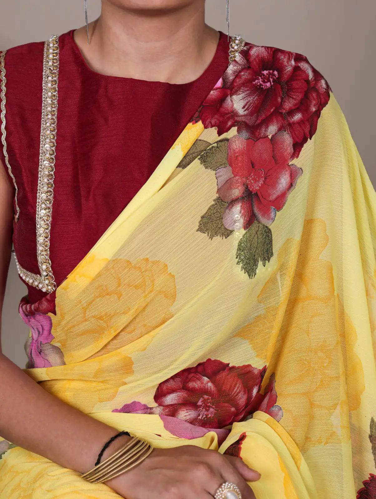 Yellow Chiffon Lace Work Saree | Sarees, Bollywood Sarees, Creative Sarees, Designer Sarees, Embroidered Sarees, Ethnic Saree, Modern Digital sarees, Party Wear Sarees