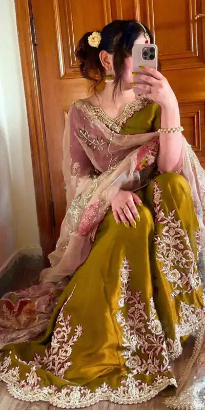 Yellow Chinnon Silk With Embroidery Work Sharara Suit | Jump Suits, Salwar suit, Casual Suits, Creative suits, Designer Suits, Palazzo Suits, Party Wear Suits, Patiala Suits, Straight Suits