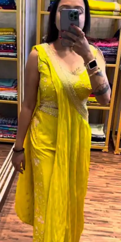 Yellow Chinon Embroidery Work Salwar Suit | Jump Suits, Salwar suit, Casual Suits, Creative suits, Designer Suits, Palazzo Suits, Party Wear Suits, Patiala Suits, Straight Suits