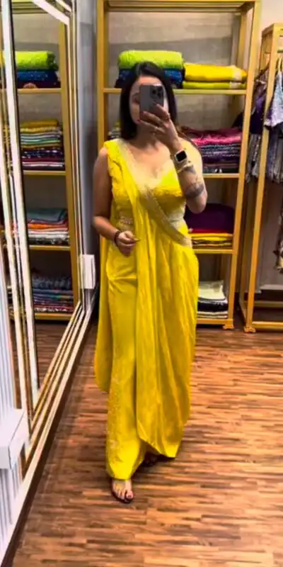 Yellow Chinon Embroidery Work Salwar Suit | Jump Suits, Salwar suit, Casual Suits, Creative suits, Designer Suits, Palazzo Suits, Party Wear Suits, Patiala Suits, Straight Suits
