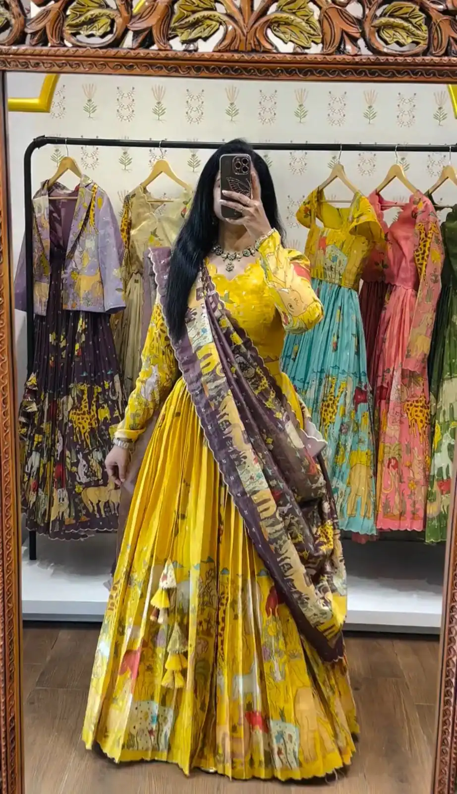 Yellow Cotton Kalamkari Print Lehenga Choli | Lehenga, Bollywood Lehenga, Creative Lehenga, Designer Lehenga, Embroidered Lehenga, Party Wear Lehenga