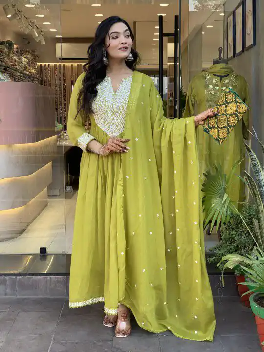 Yellow Cotton Silk Mirror Work Salwar Suit | Jump Suits, Salwar suit, Casual Suits, Creative suits, Designer Suits, Palazzo Suits, Party Wear Suits, Patiala Suits, Straight Suits
