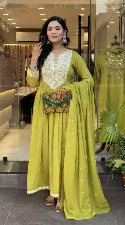 Yellow Cotton Silk Mirror Work Salwar Suit | Jump Suits, Salwar suit, Casual Suits, Creative suits, Designer Suits, Palazzo Suits, Party Wear Suits, Patiala Suits, Straight Suits