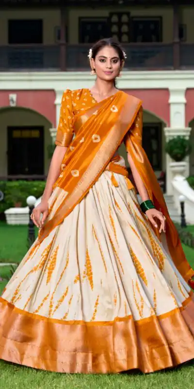 Yellow Dola Silk Shikora Print Zari Border Lehenga Choli | Lehenga, Bollywood Lehenga, Creative Lehenga, Designer Lehenga, Embroidered Lehenga, Party Wear Lehenga