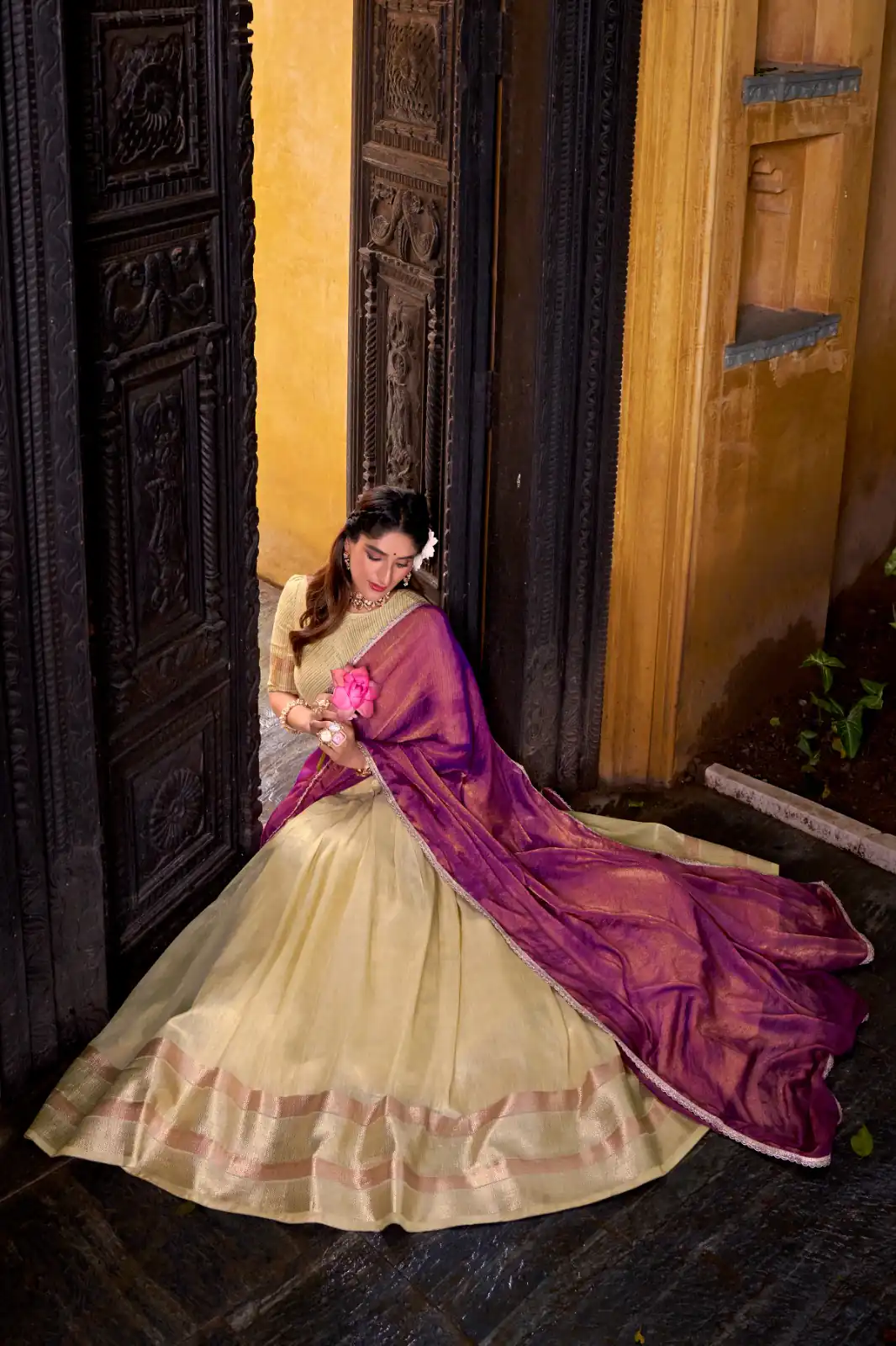 Yellow Dupion Silk Lace Zari Work Lehenga Choli | Lehenga, Bollywood Lehenga, Creative Lehenga, Designer Lehenga, Embroidered Lehenga, Party Wear Lehenga