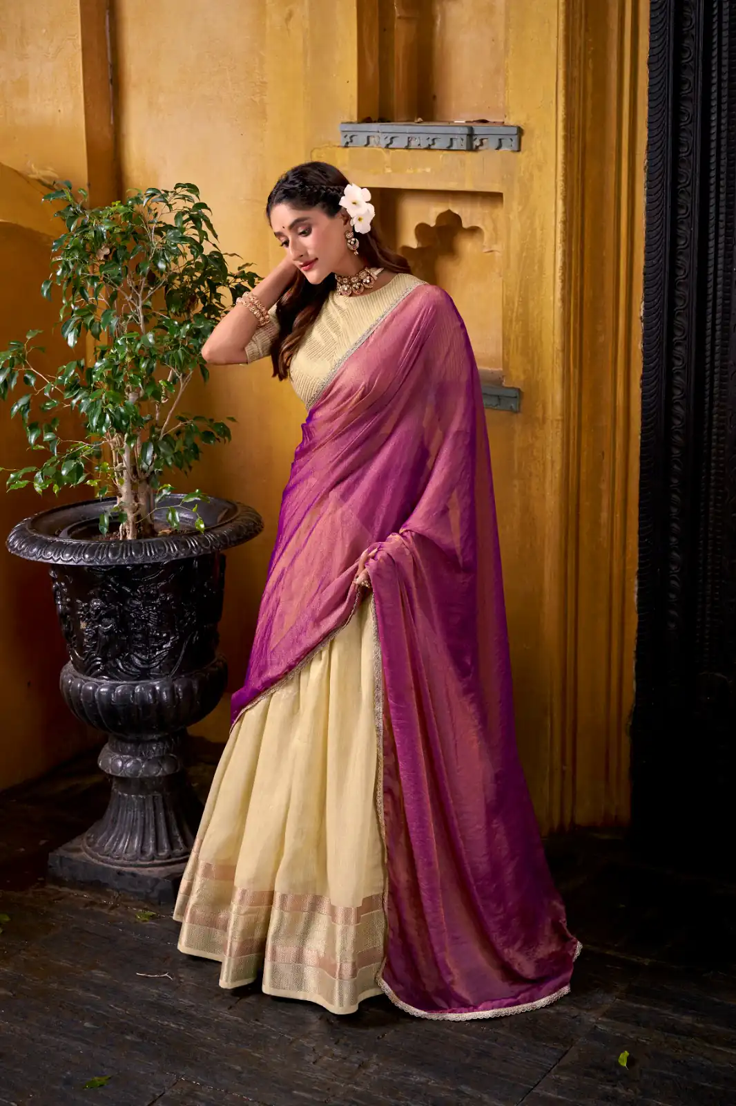 Yellow Dupion Silk Lace Zari Work Lehenga Choli | Lehenga, Bollywood Lehenga, Creative Lehenga, Designer Lehenga, Embroidered Lehenga, Party Wear Lehenga