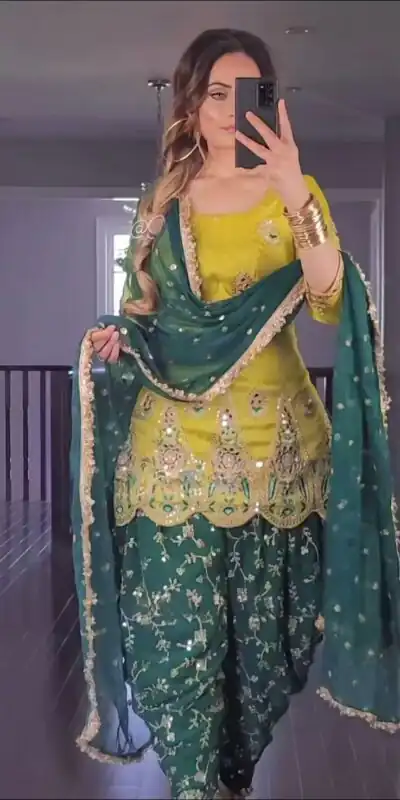 Yellow Faux Georgette 9 mm Sequence Work Salwar Suit | Jump Suits, Salwar suit, Casual Suits, Creative suits, Designer Suits, Palazzo Suits, Party Wear Suits, Patiala Suits, Straight Suits