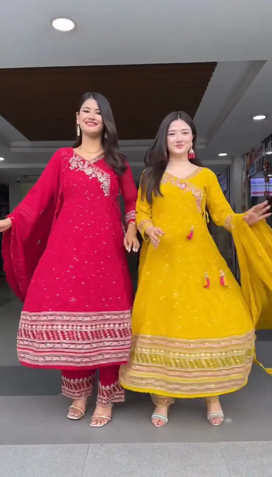 Yellow Faux Georgette Embroidery Work Salwar Suit | Jump Suits, Tops & Bottoms, Track Suits, Salwar suit, Casual Suits, Creative suits, Designer Suits, Palazzo Suits, Party Wear Suits, Patiala Suits, Straight Suits, Trendy Wear