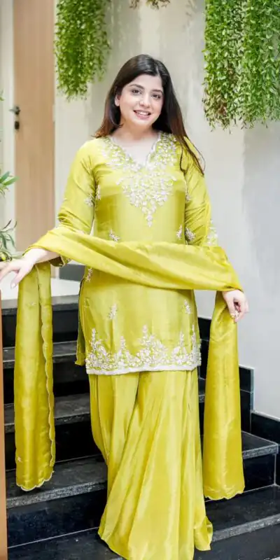 Yellow Fendy Embroidery Work Salwar Suit | Jump Suits, Salwar suit, Casual Suits, Creative suits, Designer Suits, Palazzo Suits, Party Wear Suits, Patiala Suits, Straight Suits