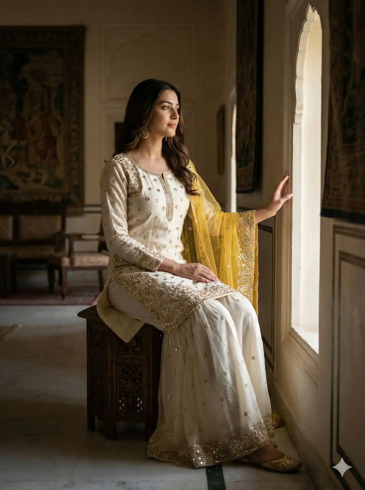 Yellow Fendy Silk Embroider Work Salwar Suit | Jump Suits, Salwar suit, Casual Suits, Creative suits, Designer Suits, Palazzo Suits, Party Wear Suits, Patiala Suits, Straight Suits