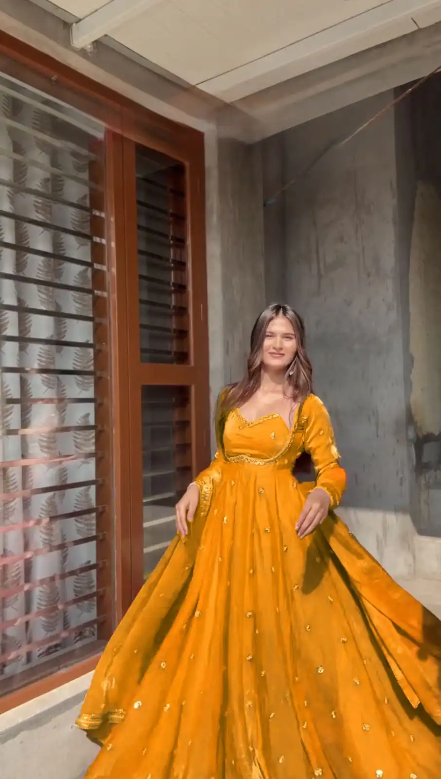 Yellow Fendy Silk Lace Work Gown | Gowns, Bollywood Gowns, Creative Gowns, Designer Gowns, Embroidered Gowns, Party Wear Gowns