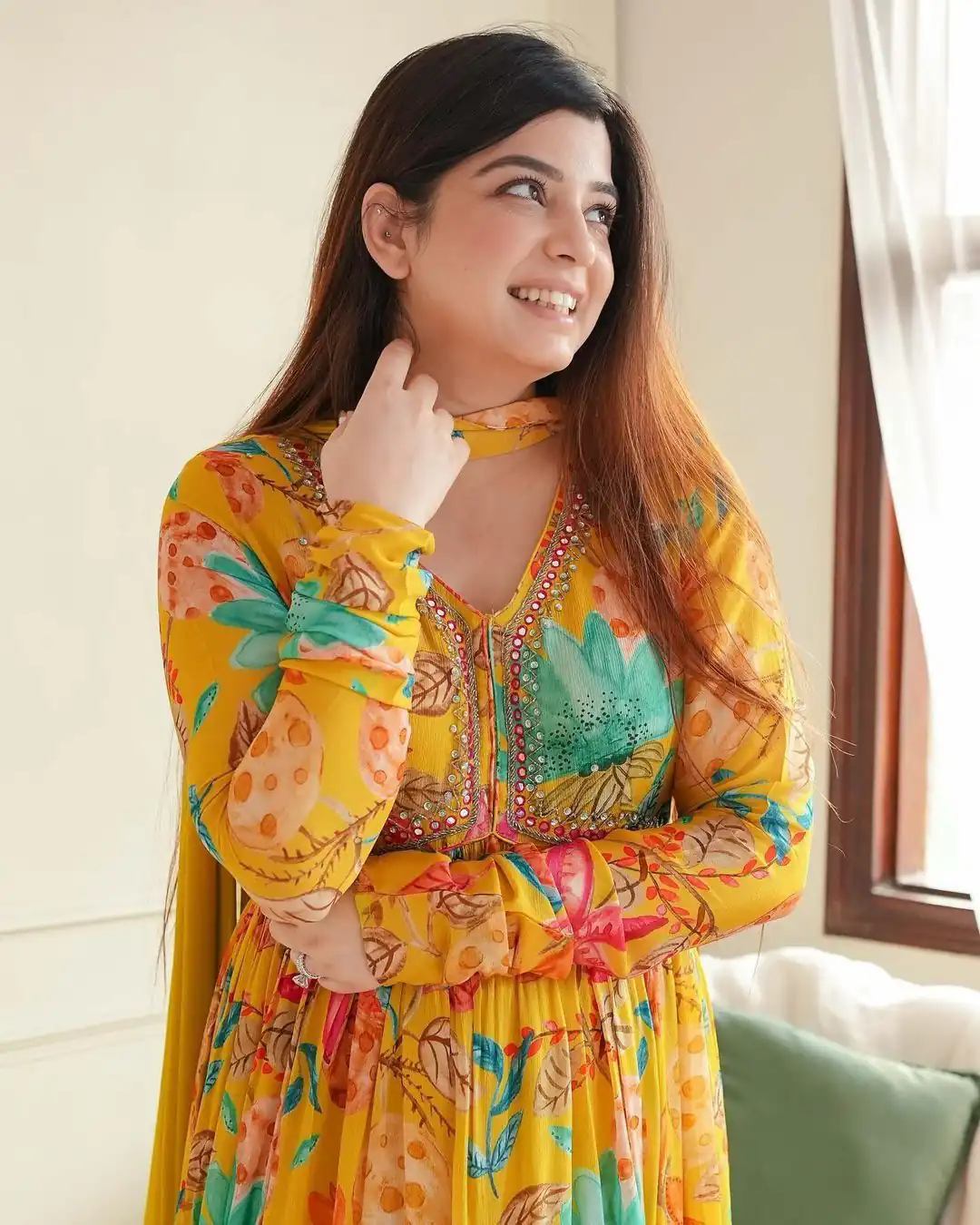 Yellow Foix Georgette Sequence Work With Gown | Gowns, Bollywood Gowns, Creative Gowns, Designer Gowns, Embroidered Gowns, Party Wear Gowns