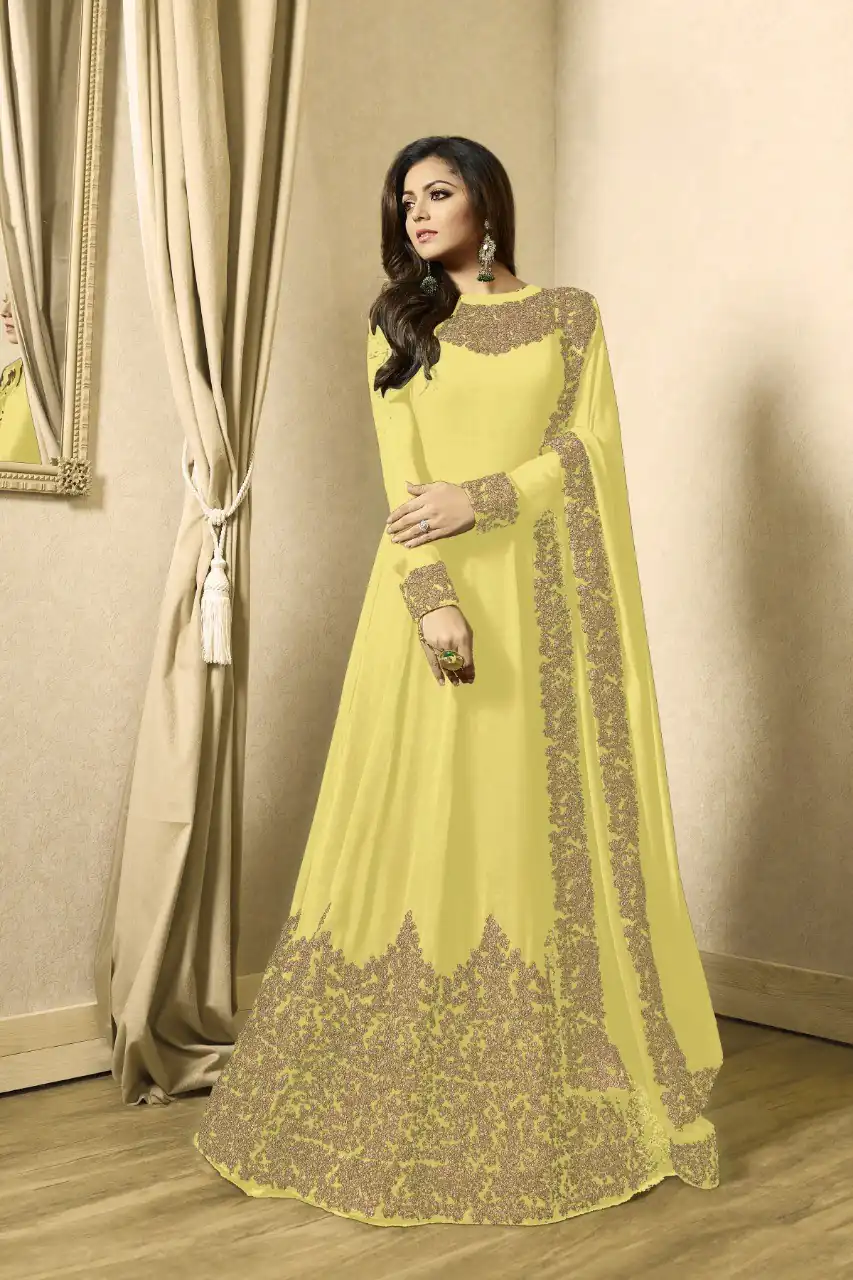 Yellow Georgette Cording Sharara Suit | Jump Suits, Salwar suit, Casual Suits, Creative suits, Designer Suits, Palazzo Suits, Party Wear Suits, Patiala Suits, Straight Suits