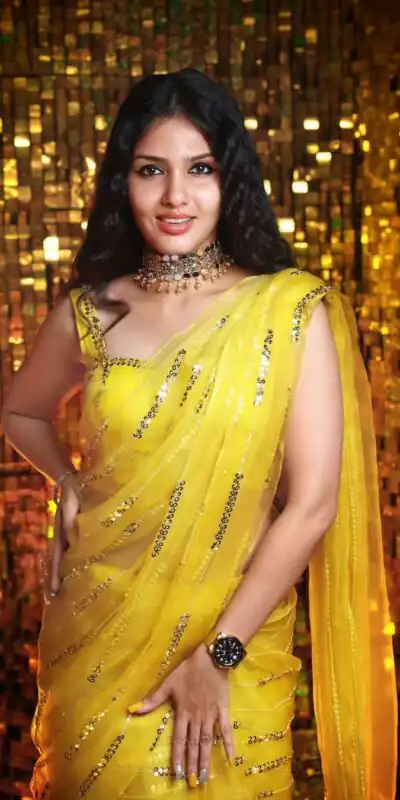 Yellow Georgette Embroidery Sequence Tassels Saree | Sarees, Bollywood Sarees, Creative Sarees, Designer Sarees, Embroidered Sarees, Ethnic Saree, Modern Digital sarees, Party Wear Sarees