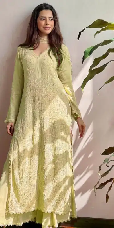 Yellow Georgette Thread Embroidery Salwar Suit | Salwar suit, Casual Suits, Creative suits, Designer Suits, Palazzo Suits, Party Wear Suits, Patiala Suits, Straight Suits