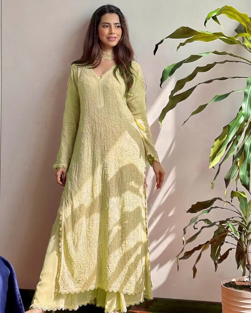Yellow Georgette Thread Embroidery Salwar Suit | Salwar suit, Casual Suits, Creative suits, Designer Suits, Palazzo Suits, Party Wear Suits, Patiala Suits, Straight Suits