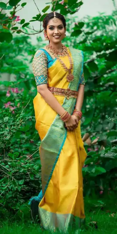 Yellow Lichi Silk With Lace Border Saree | Sarees, Bollywood Sarees, Creative Sarees, Designer Sarees, Embroidered Sarees, Ethnic Saree, Modern Digital sarees, Party Wear Sarees